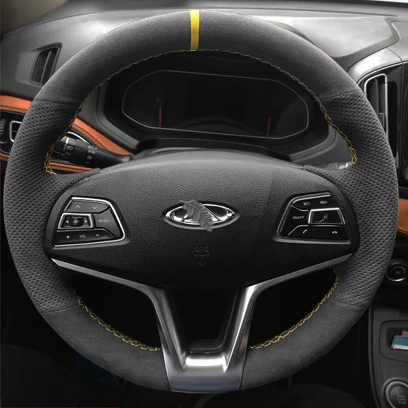 

Для Chery Tiggo 2015-2018 прошитая вручную Высококачественная Нескользящая натуральная кожа замша