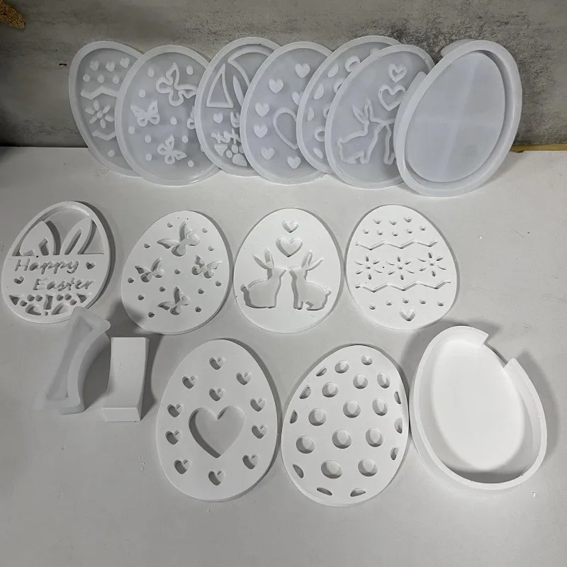 Easter Atmosphere Lamp Silicone Mold Hollow Easter Egg Rabbit Butterfly Love Mirror