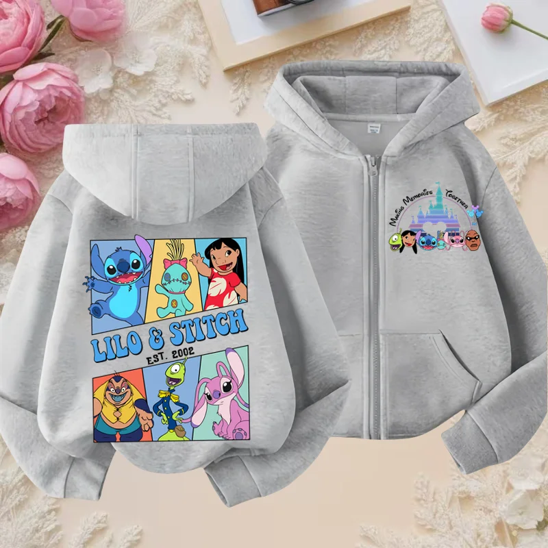 مضحك زمم بلوزات غرزة هوديي ملابس الأطفال طفل فتاة صبي ليلو وستيتش البلوز سستة هودي الطفل بلايز عادية