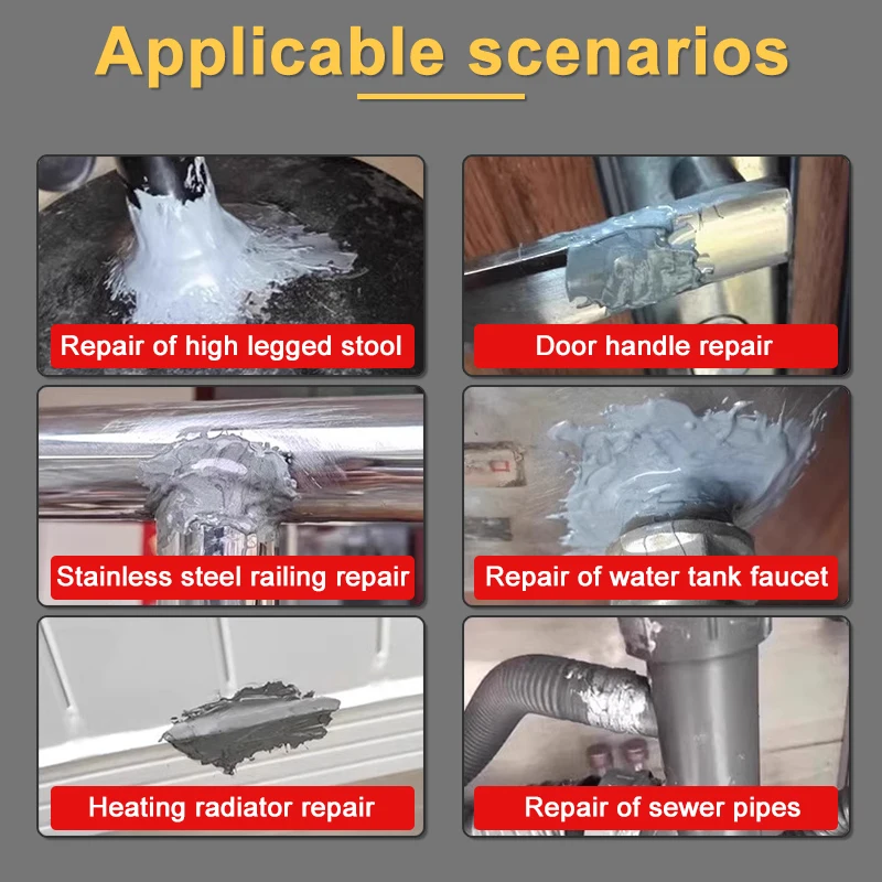 All-Purpose Repair Glue, AB Glue Waterproof Sealant, Casting Repair Glue for Metal, Metal Repair Paste Magic Welding Glue。 3