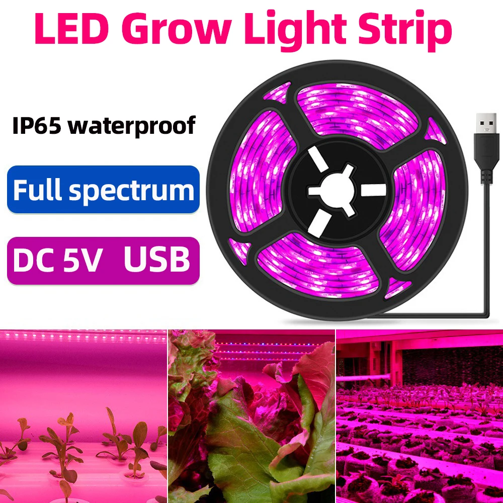 LED Grow Light Grow Light LED Plant Grow Strip Light USB 5V Full Spectrum Plant Growth Light For Hydroponics