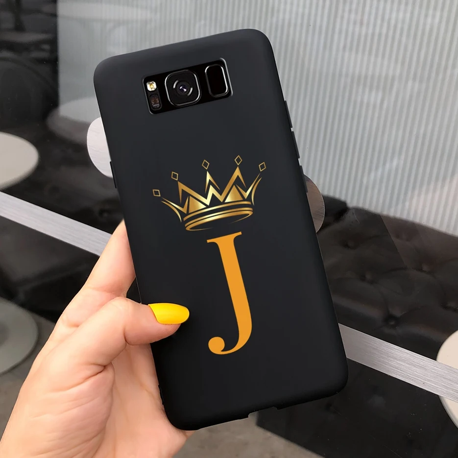 Luxury Crown Letters Soft Silicone Phone Case with Bumper - Elegant Protective Cover