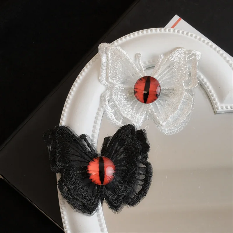 Gotische Dämonenauge Schmetterling Haarspangen Spitze_voghion.com
