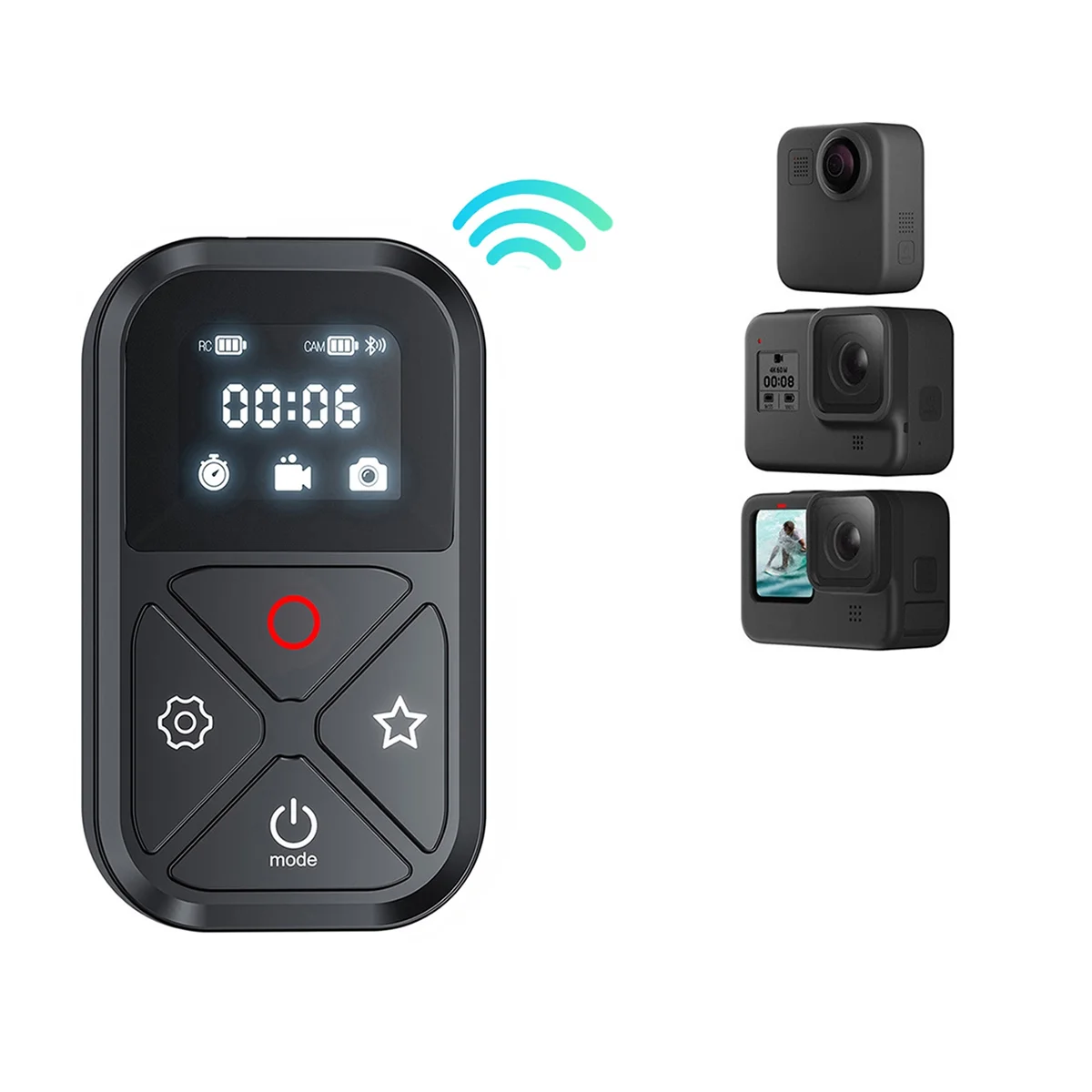 

TELESIN T10 80M Bluetooth Remote Control for GoPro Hero 11 10 9 8 Max for Smart Phone Action Camera Wireless Remote Accessories