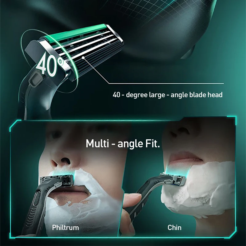 질레트 벡터 면도기 3D 플로팅 블레이드 업그레이드된 윤활성 강화된 내구성 벡터 2보다 2.5배 더 내구성