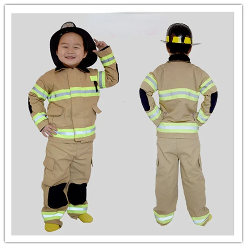 

Fireman Sam Cosplay Costumes Cotton Linen Fancy Halloween Party Firefighter Uniform Boys Role Play Work Wear Kids Fireman Cos