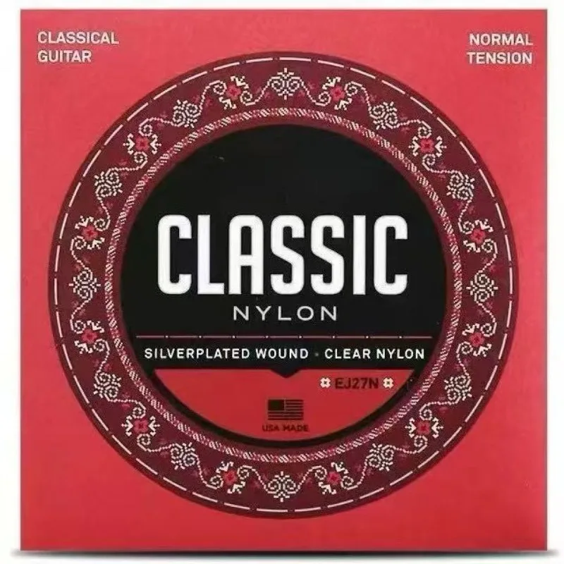 Folk Acoustic Guitar String Set of 6 Rust Resistant Strings, Durable Classical Strings EJ45EJ46EJ49EJ27n, Music Accessories