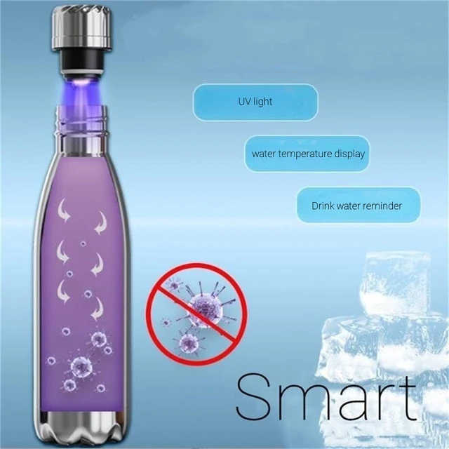 Smart Water Bottle Uv Self Cleaning Digital Thermal Cup Drink Reminder Stainless Steel Thermos With Temperature Display 2