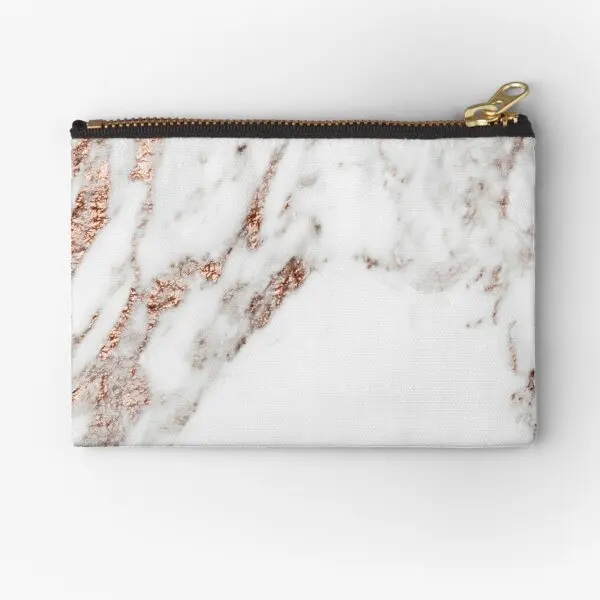 

Rose Gold Vein Marble Zipper Pouches Women Bag Coin Men Storage Socks Small Panties Pure Packaging Underwear Pocket Cosmetic
