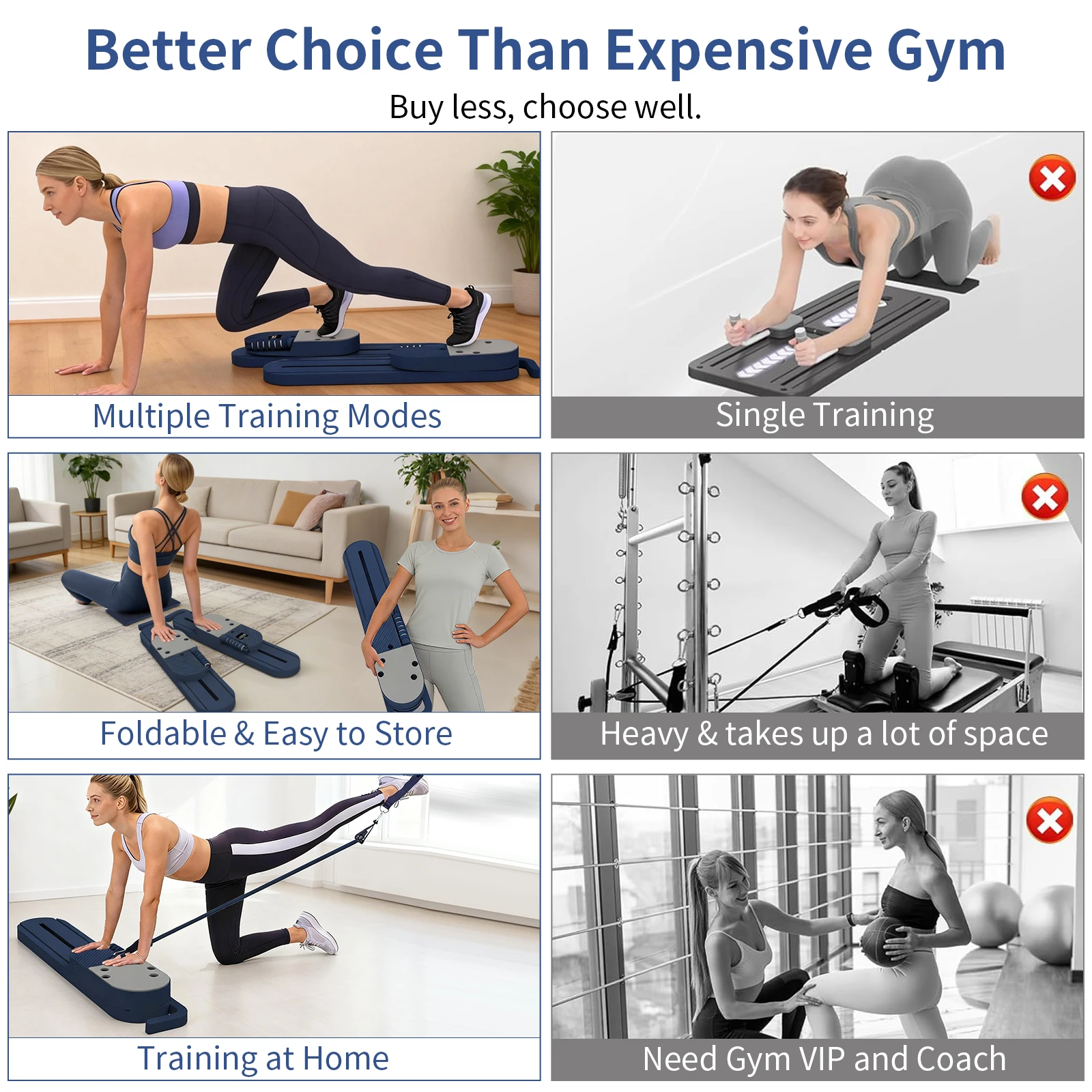 Vielseitiges Pilates-Trainingsgerät Abnehmbares Bauchtrainingsboard Armstraffungswerkzeuge Ganzkörper-Trainer mit Rutschfestem Griff – Detail 13