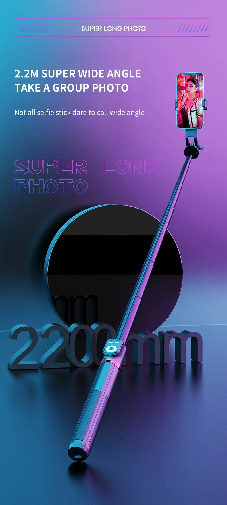 Bluetooth Selfie Stick Stativ Mit Fernbedienung Und Licht_voghion.com