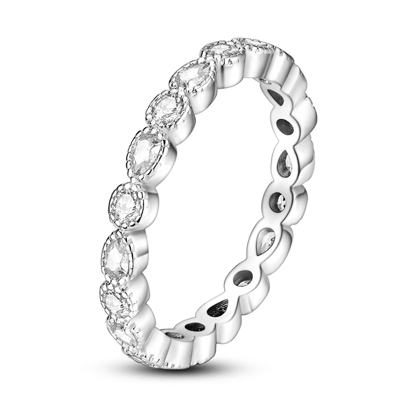 

Exquisite S925 Sterling Silver Luxury Dewdrop Round Water Drop Ring For Women's Proposal Jewelry Gift Valentine's Day Gift