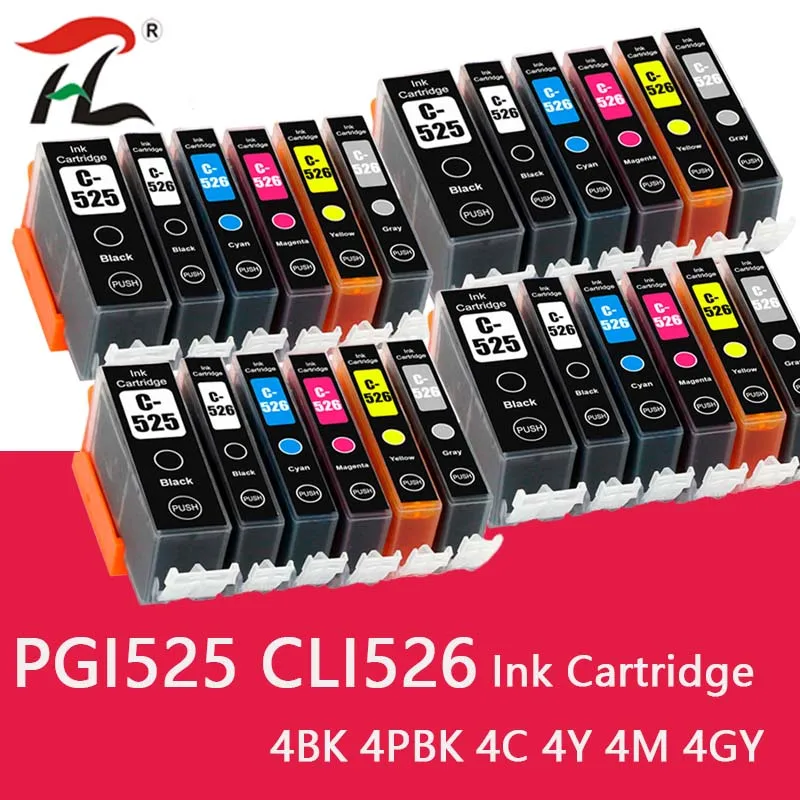 para Canon Pgi 525 Cli 526 Cartucho de Tinta para Canon Pixma Ip4850 Ip4950 Ix6550 Mg5150 Mg5250 Mg5350 Pgi525 Cli-526 Pgi525