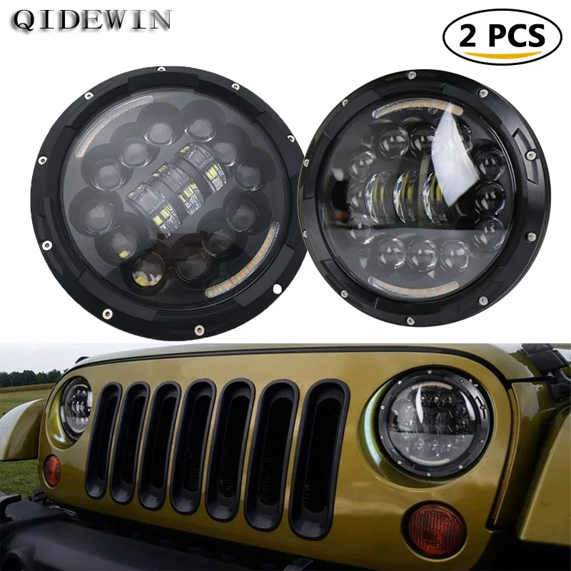 

1 Pcs High Power Led Car Headlight for Jeep Grand Cherokee White 90 Watt 7 inch Round Shape High Low Beam Jeep HeadLamp