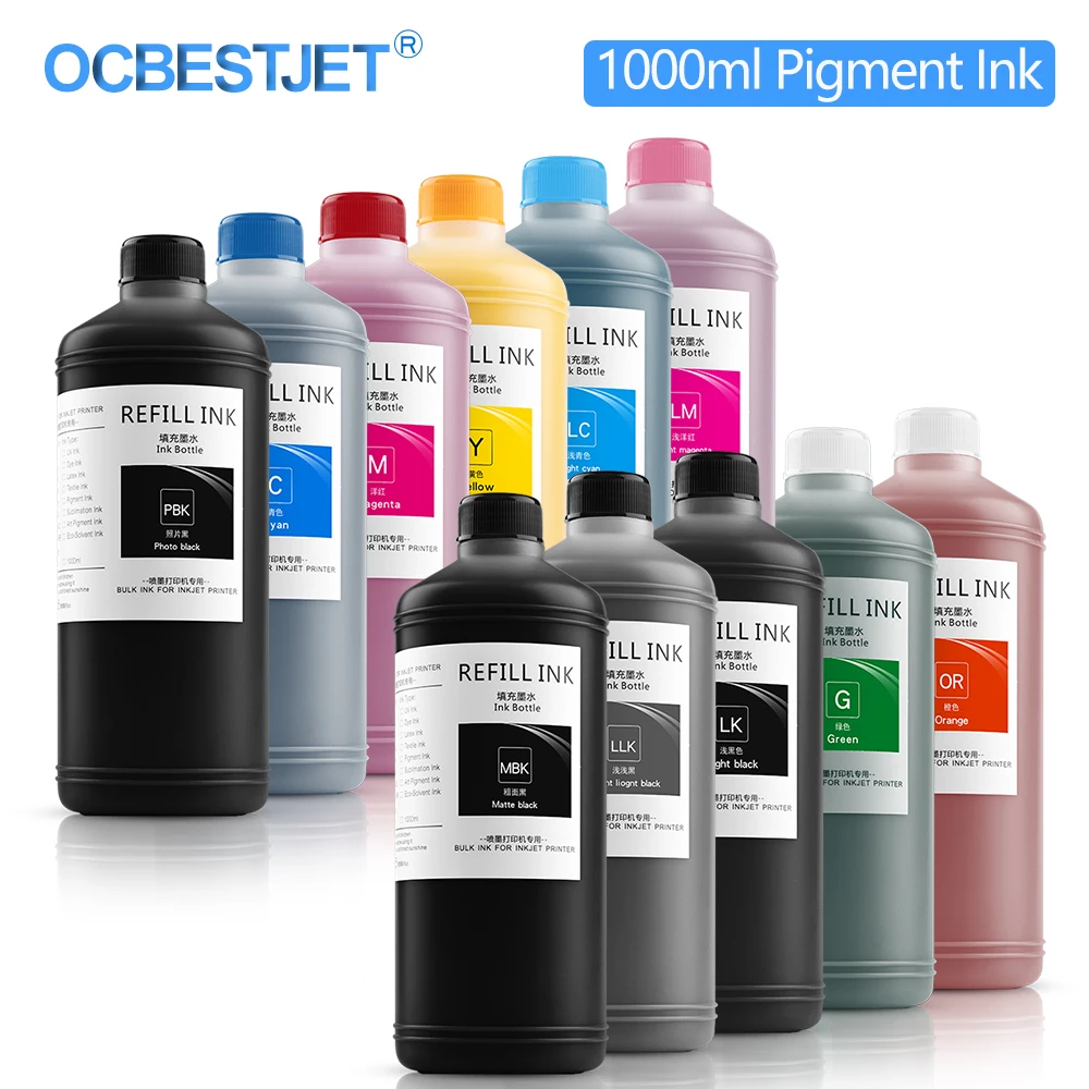 Tinta Impermeável do Pigmento de 1000ml para a Impressora a Jato de Tinta de Epson P6000 P7000 P8000 P9000 P6080 P7080 P8080 P9080 11 Cores Disponíveis