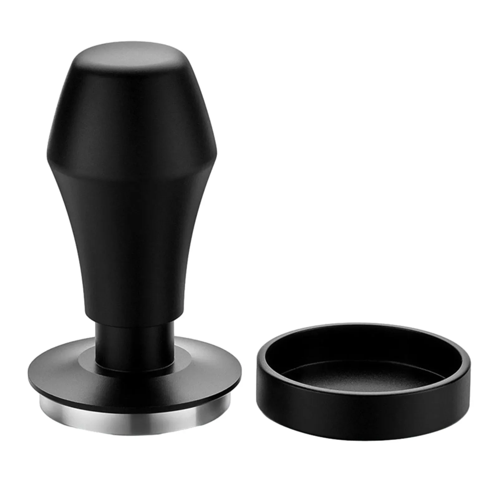 

Easy And Efficient Tamping With Spring Loaded Coffee Tamper Anodized Aluminum Handle Stainless Steel Base 53 58