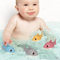 1PC Toddler Baby Bath Toy Cute Cartoon Swimming Crocodile Clockwork Wagging Tail Rotating Device Beach Baby Bath Tub Wind Up Toy 2
