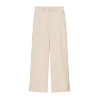 EDSA Women Straight Long Trouers High Waist with Belt Loops Solid Color Wide Leg Long Pants - Image 2