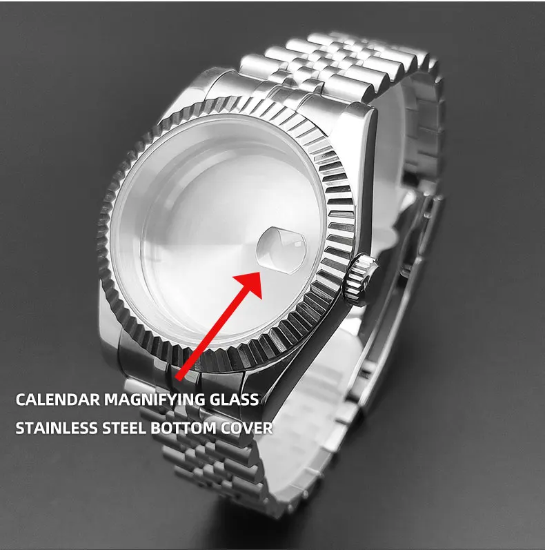Neiton 36mm/40mm Saphirglas Für Männer Uhr Fall Fit NH36 NH34 NH35Bewegung FashionWaterproof Jubilee Edelstahl – Detail 9