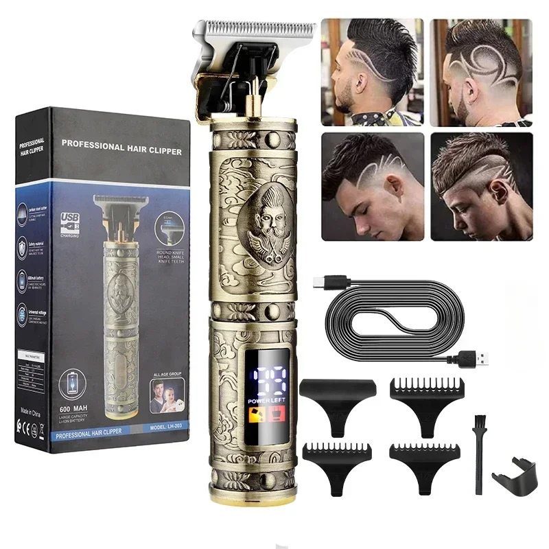 

RESUXI LH-207 Vintage Oil Head Engraving Electric Clippers Professional Hair Shaving Clippers