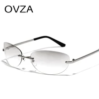OVZA – lunettes de soleil Punk sans bords pour hommes et femmes, verres dégradés, lentilles étroites Anti-UV, S2064 1