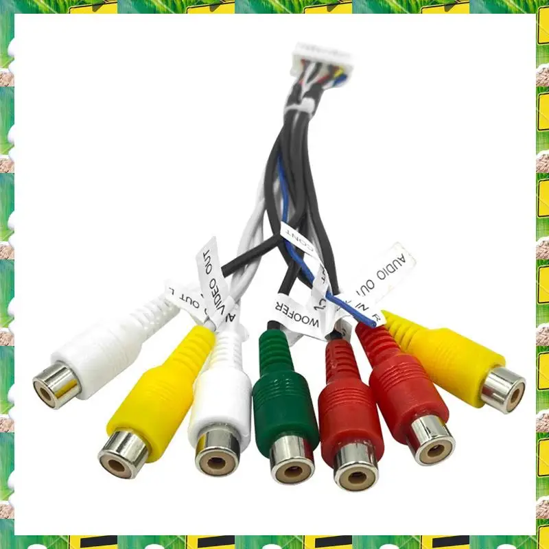 20 Pin Android Car Stereo RCA Wiring Harness Adapter 7-Head RCA Audio/Video AUX Cable