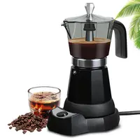 Cafetière électrique 480W, 300ml/6 tasses, cafetière italienne portable en aluminium pour la maison, percolateur pour la maison, noir 1