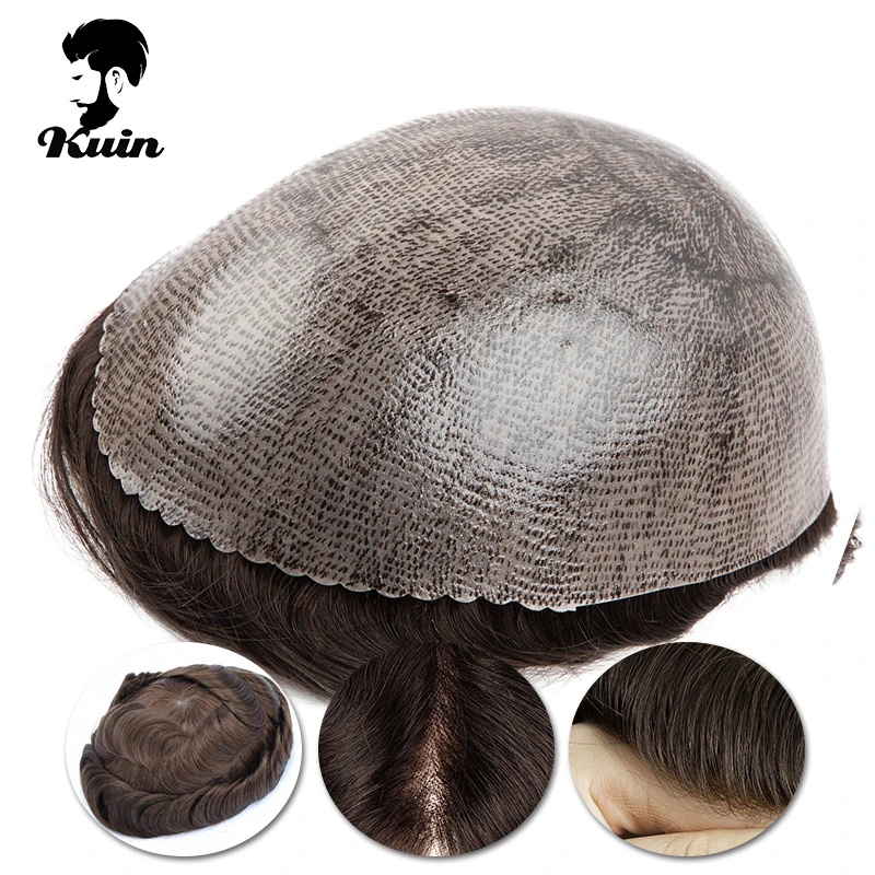 

Men Toupee Full PU 0.12-0.14cm ISKIN With Knots Men's Capillary Prosthesis 100% Indian Human Hair Wig Wave Straight Hairpiece