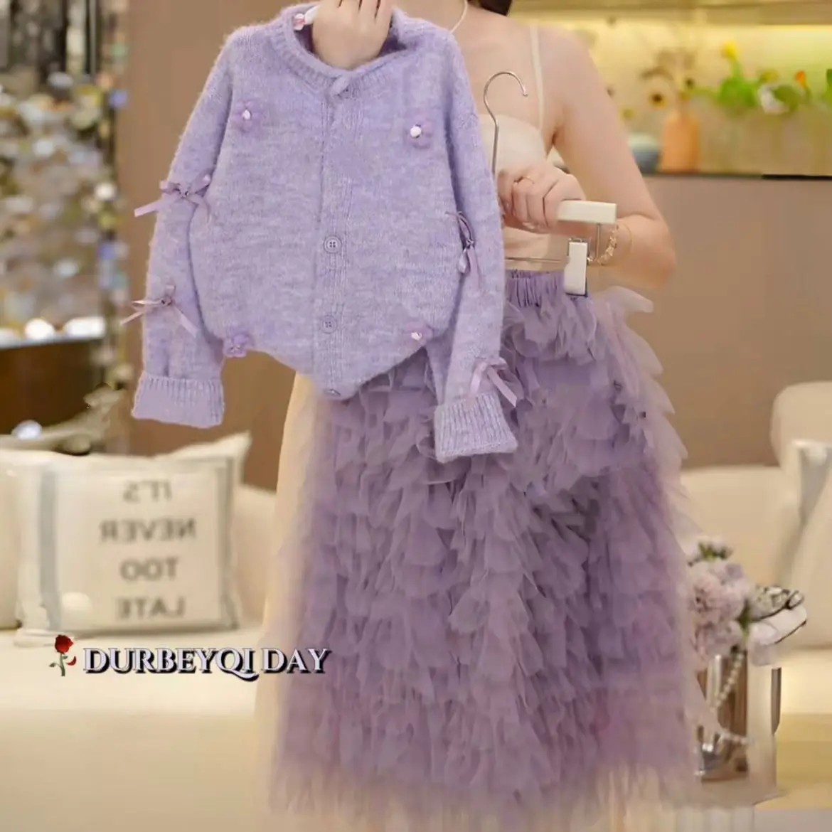 Girls Autumn Outfit Set 2026 New Children Clothing Stylish Girls Sweater and Mesh Skirt Two Piece Set Trendy - 5
