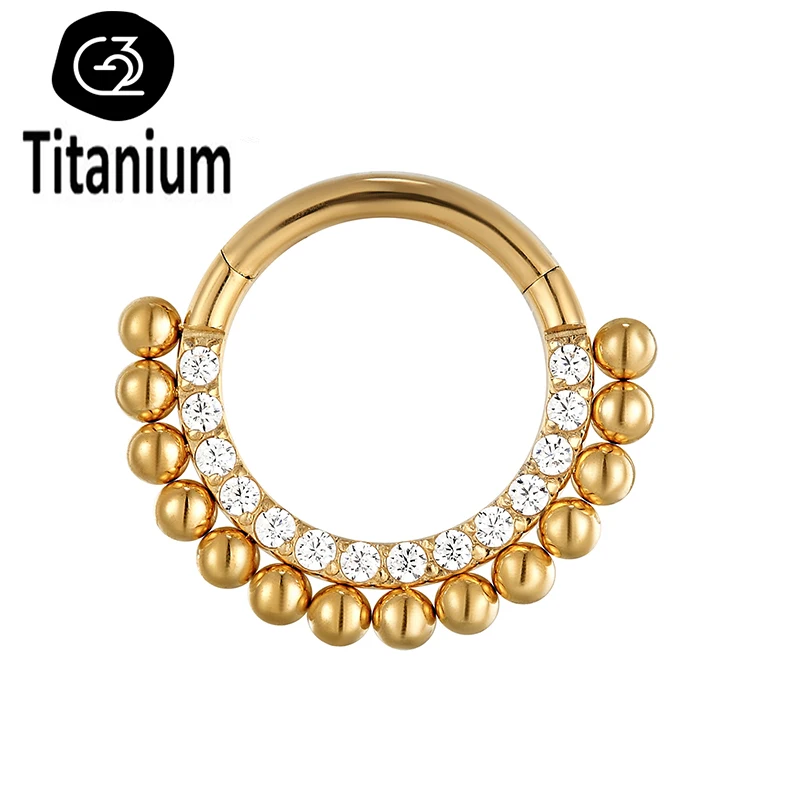 G23 Titan Piercing Nasenringe Clicke Septum Hoops Körperschmuck Ohrringe ASTM F136 16G Knorpel Tragus Membran Titan Scharnier – Detail 6