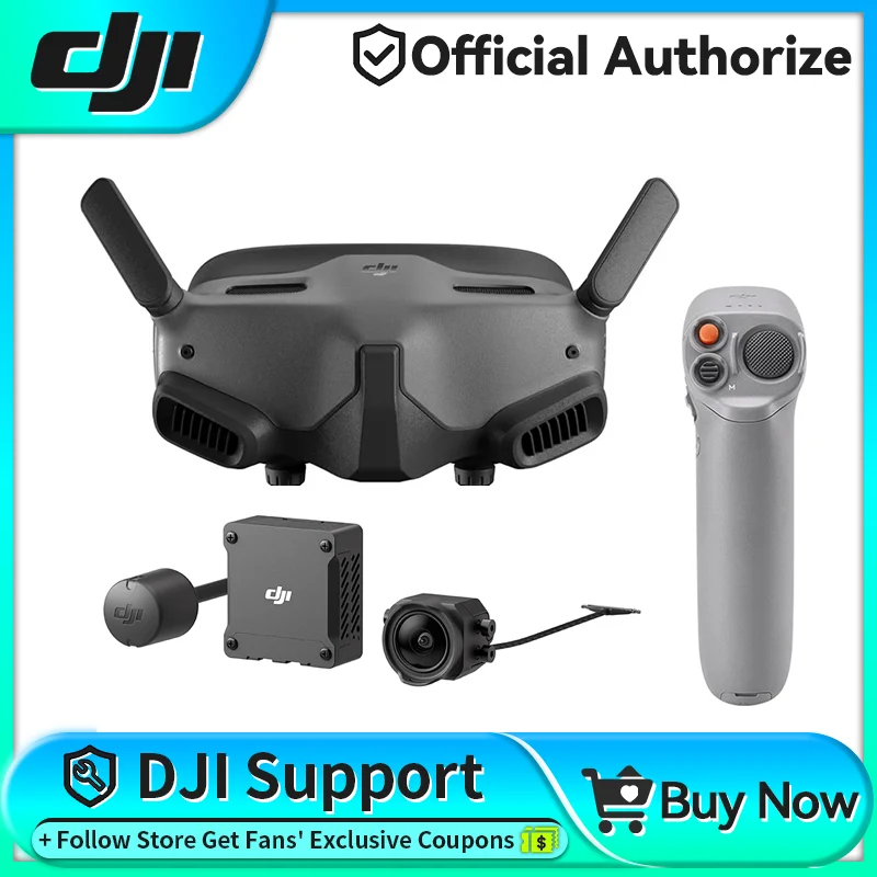 DJI Lunettes Integra-légères et portables FPV, design intégré, écrans micro-OLED, transmission