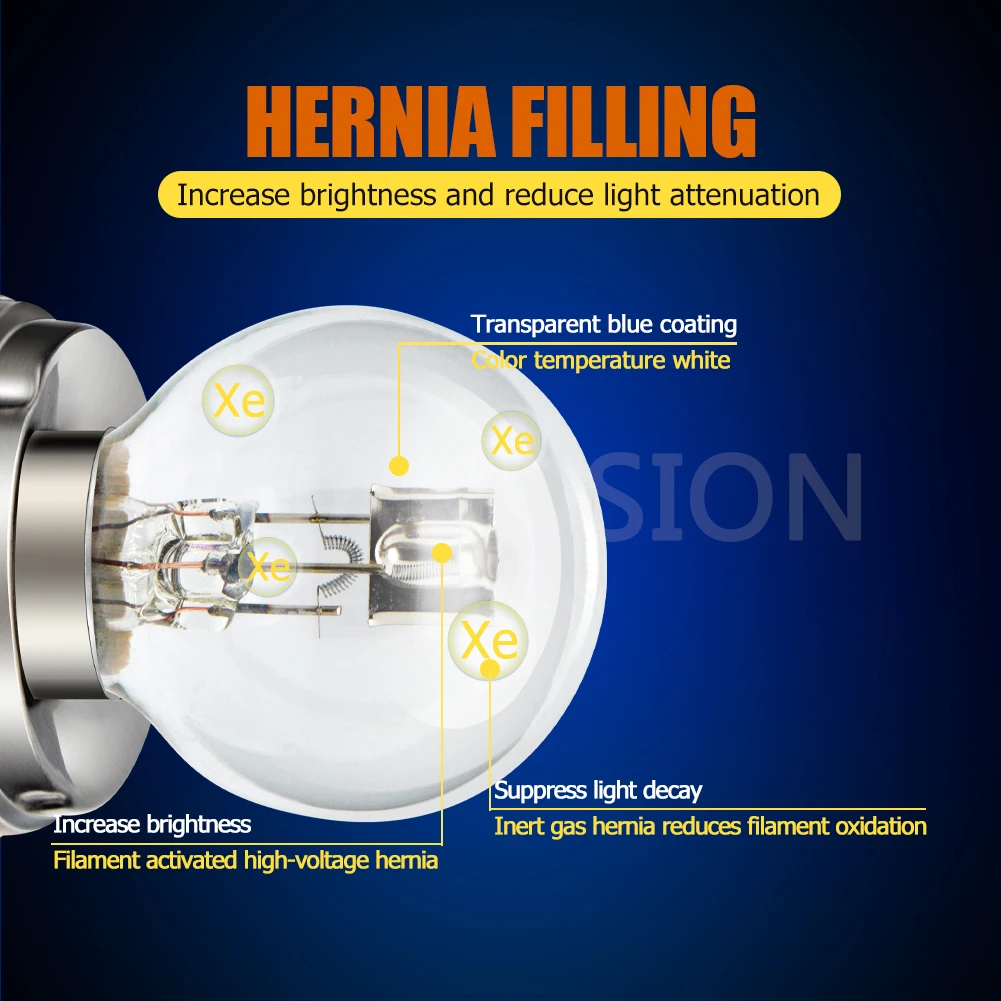 High-Performance 12V Halogen Headlight Bulb with Hi-Lo Beam (40W/45W) - Available in 3000K, 4300K, 6000K
