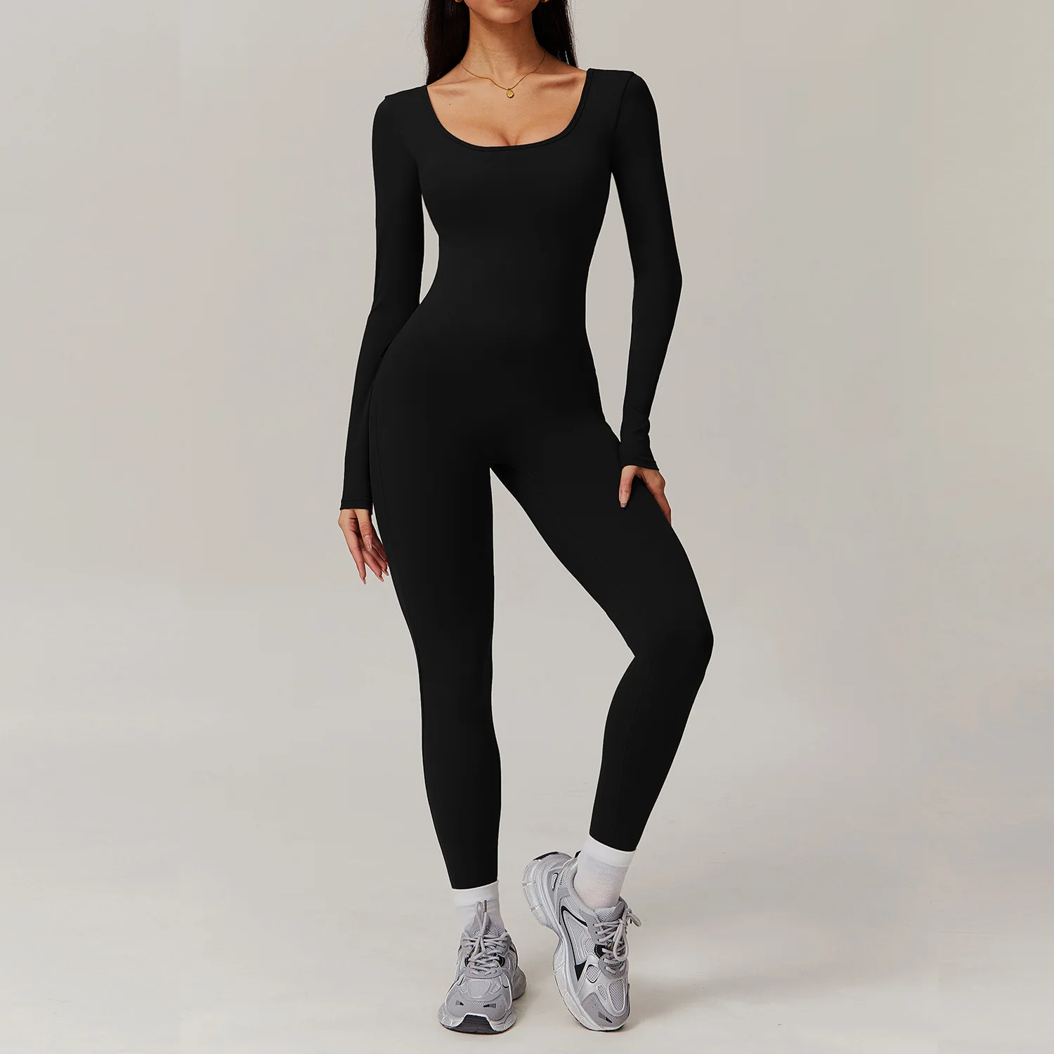 Women Sexy Back V Jumpsuit Gym Yoga Fitness Set