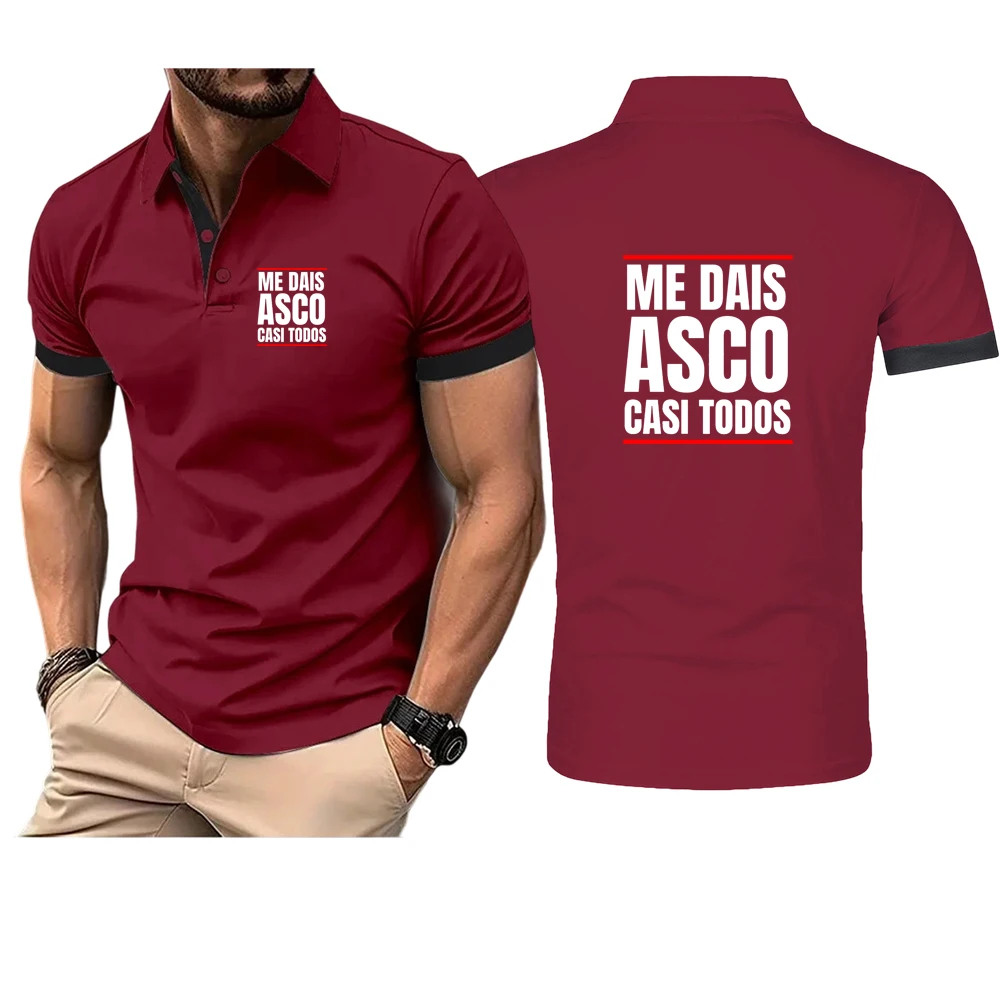 Pure Cotton Mens Short Sleeved Polo Shirt Summer Fashion