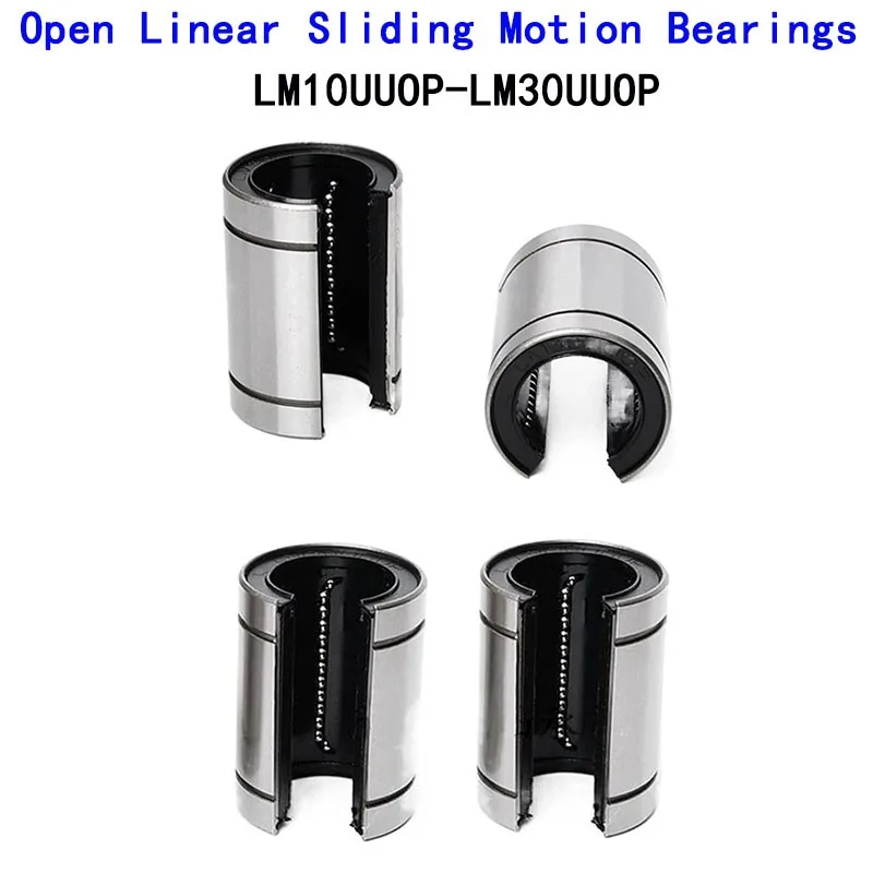 ตลับลูกปืนแบบเลื่อนเปิด LM10UUOP LM12UUOP LM13UUOP LM16UUOP LM20UUOP LM25UUOP LM30UUOP จำนวน 4 ชิ้น/ชุด 1