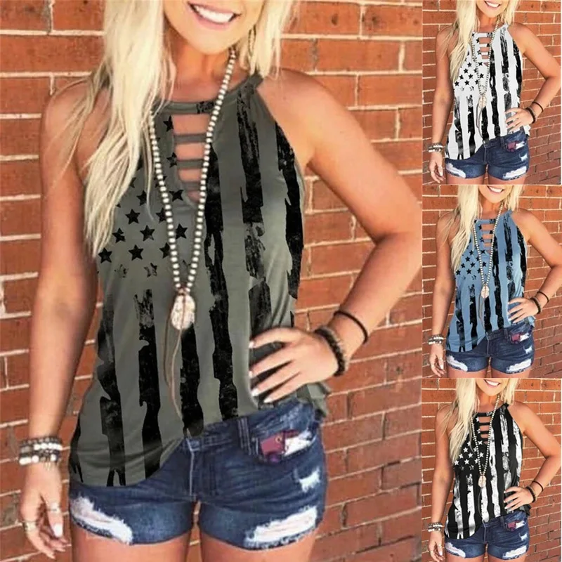 

2023 Summer New Women's Top Round Neck Print Tank Top T-shirt Women Fashion Casual Sexy Sloeeveless Tees Female & Lady Clothing