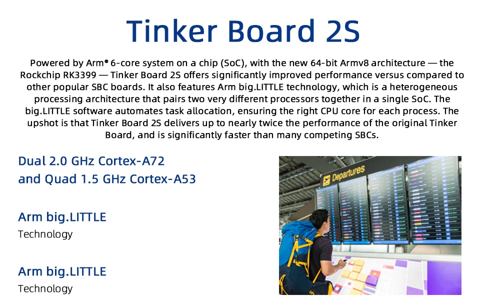 ASUS Tinker Board 2S Single Board Computer Rockchip RK3399 SOC DuaI-CH LPDDR4 4G