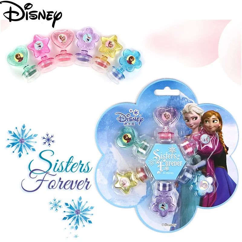 

6PCS Disney Frozen Anna and Elsa Princess Cartoon Stamp Set Drawing Tool Children's Toy Seal Drawing Tools Art Supplies Gift