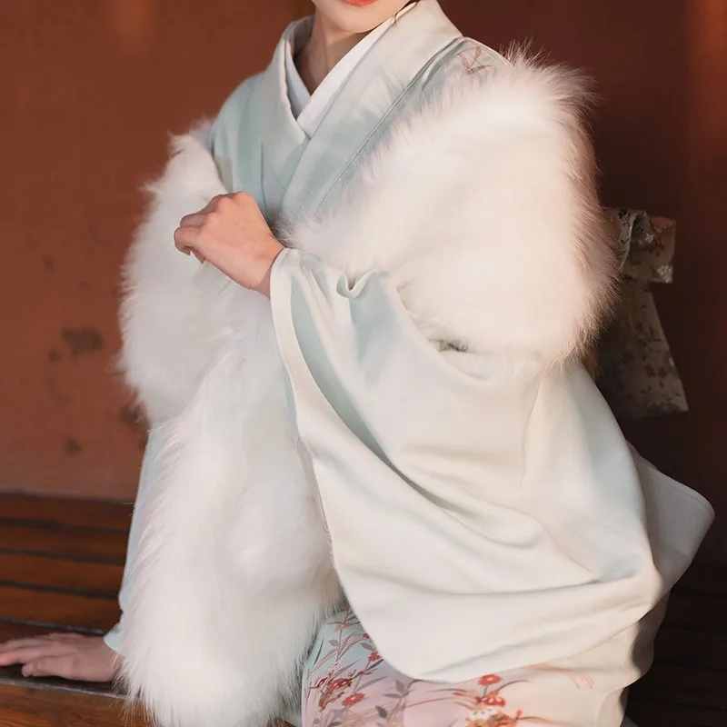 Japanese Style Bathrobe Vintage Skirt Girl Kimono Photography Travel Grass