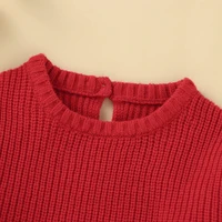 Solid Color Long Sleeve O-neck Knitted Acrylic 3-24 Months Newborn Baby Boy&Girls Red Sweaters Soft Infant Toddler Sweatershirt 3