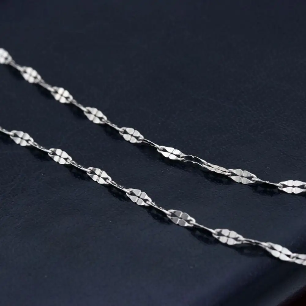 

PT950 Pure Platinum 950 Chain Women Gift Lucky Four Leaf Clover Link Necklace 2.8-3g/18inch