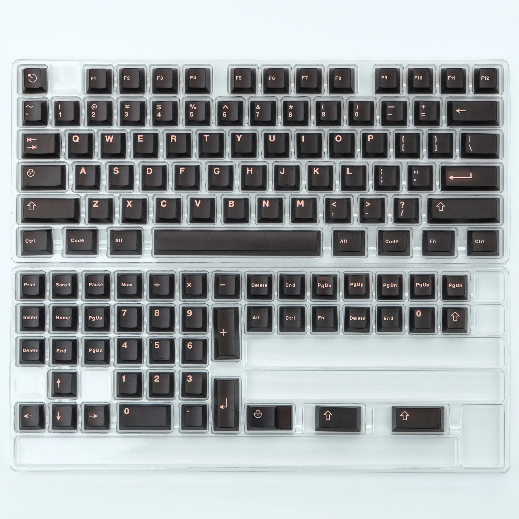 Abs Double Shot Keycaps Perfil de Cereja Keycap Semi Translúcido Aifei Olivia Ouro Preto Verde Escro Conjunto 121 Chaves - Imagem 5