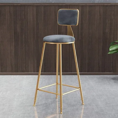 Velour Fabric Dining Chair Luxury Shower Camping Kitchen High Bar Chair High Kitchen Stool Cadeiras De Jantar Designer Furniture 75cm