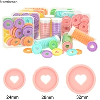 Fromthenon Binder Notebook Plastic Disc Rings 28/32/24mm Macaroon Color Binding Discs In Heart Shape for Mushroom Hole Planner 1