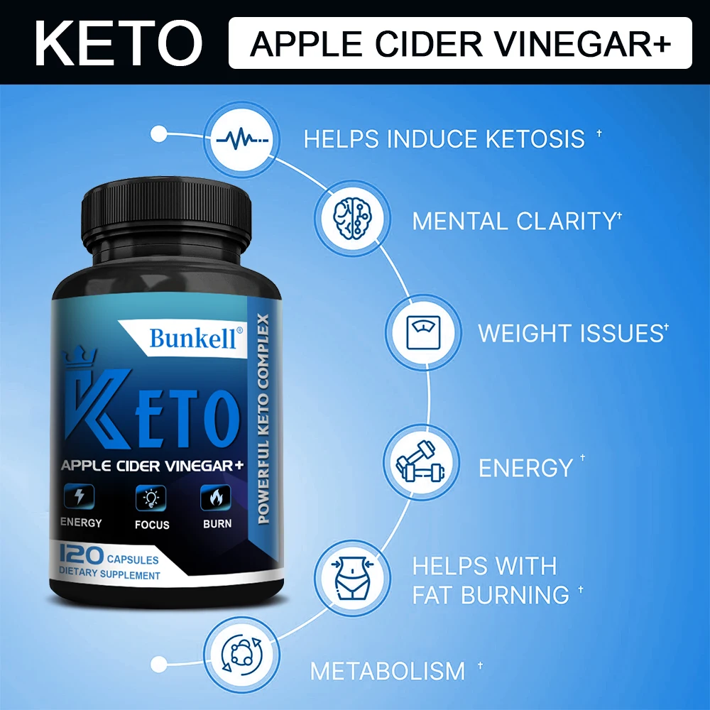 Keto BHB Apple Cider Vinegar Capsules-For Women and Men, Fat Burning, Helps with Focus, Metabolism