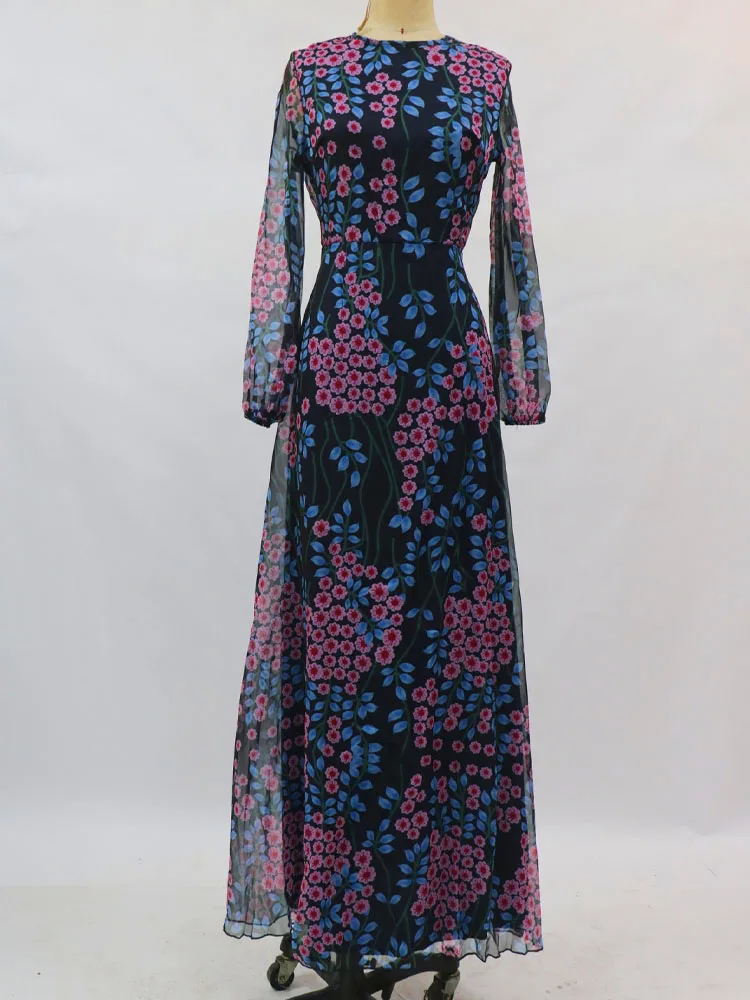 Sexy Backless Bohemian Print Dress Maxi Dress Women\'s Travel Holiday Backless Floor-length Dress Daisy-print Beach Party Dress