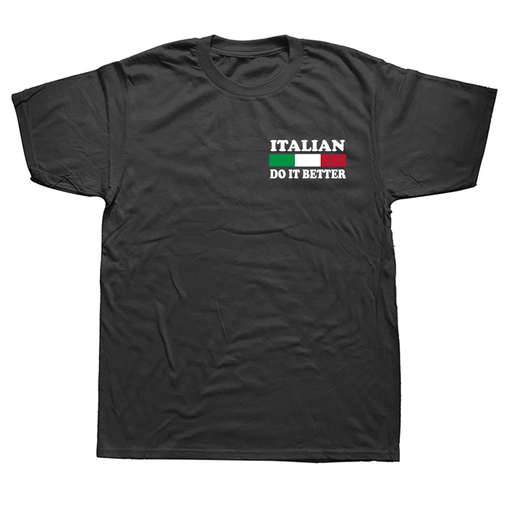 Italiener machen es besser Lustiges T-Shirt Rückseitendruck Lockerer Retro-Stil Italien-Liebhaber T-Shirt Niedliches Italienisches Essen Shirt Unisex Oberteile Geschenke