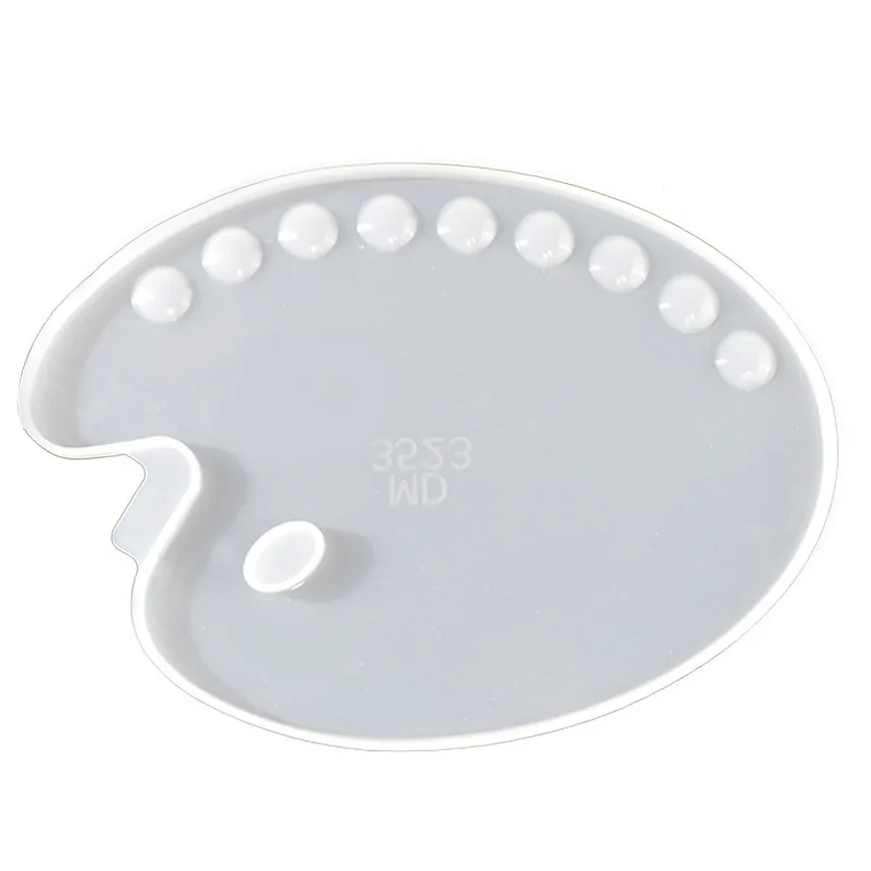 

Палетка красок ручной работы, 2 шт., литые формы, овальная форма, художественная палитра, форма для смолы, для творчества, масляная краска, палитра, живопись