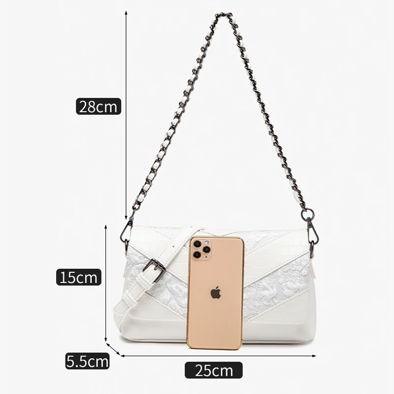 Women's Bag Vintage Lace Underarm Bag Fashion Casual Chain Single Shoulder Crossbody Bag