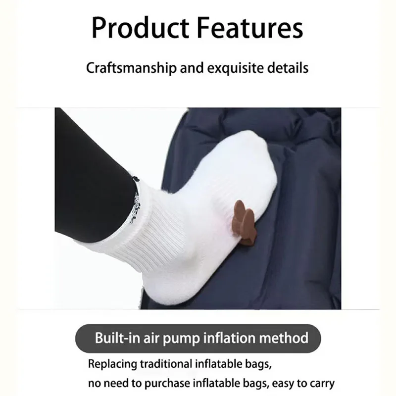 Car Inflatable Bed Outdoor Sleeping Pad Camping Inflatable Mattress with Pillows Foldable Car Travel Camping Bed